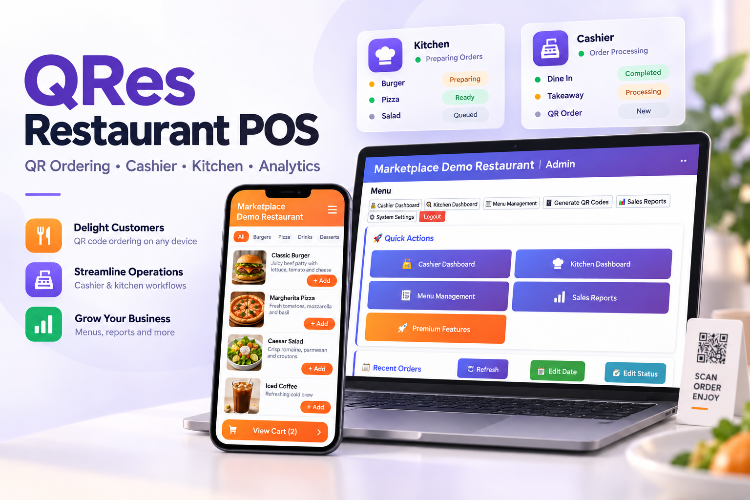 QRes restaurant POS overview
