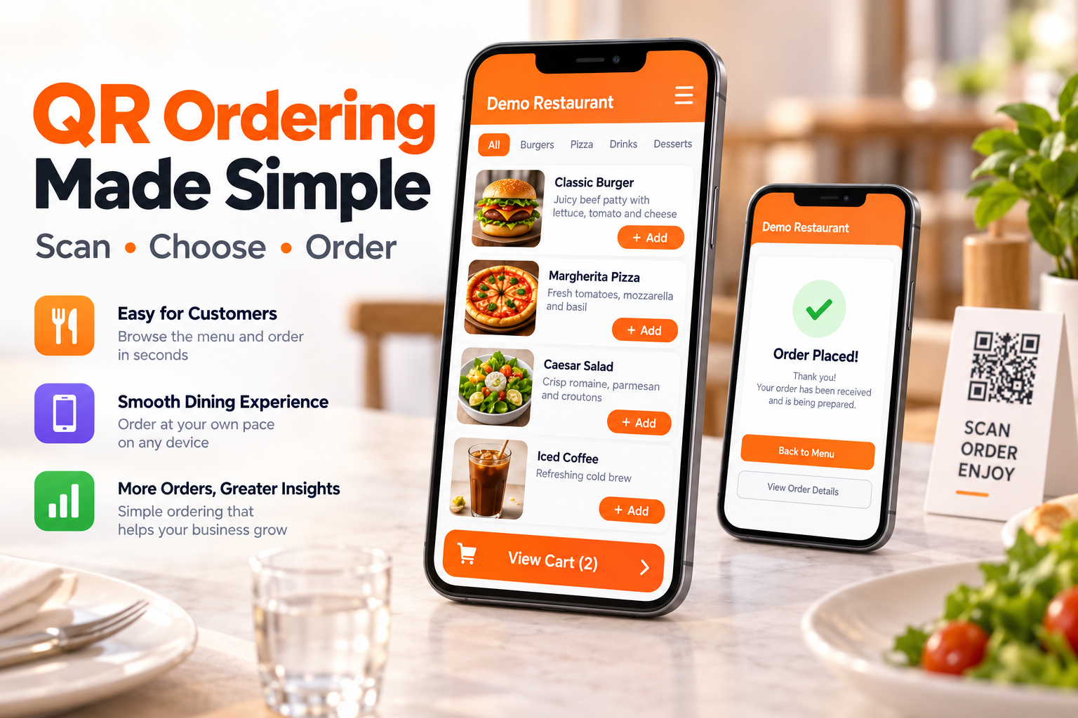 Customer QR ordering